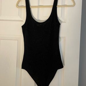 Zara black shimmer bodysuit